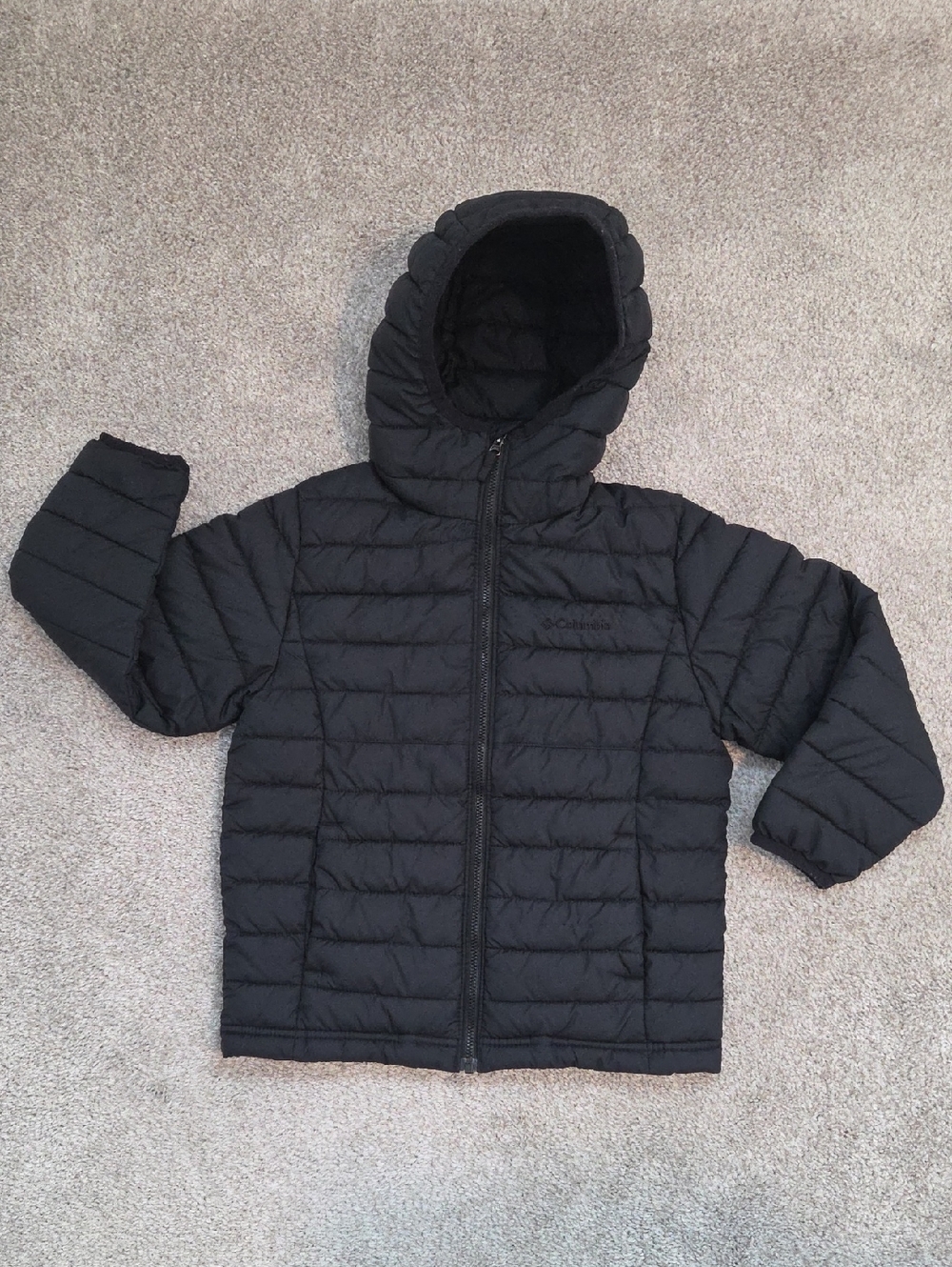 Columbia Kids Black Hooded Insulated Jacket